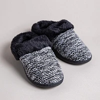 Every Sunday Ultra Soft 'Knit Cuff' Memory Foam Slippers Women Black