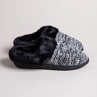 Every Sunday Ultra Soft 'Knit Cuff' Memory Foam Slippers Women Black