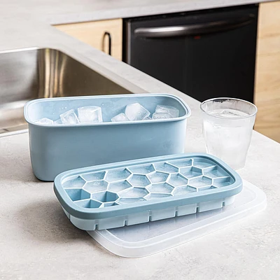 KSP Geode Ice Cube Tray Box with Scoop (Grey)