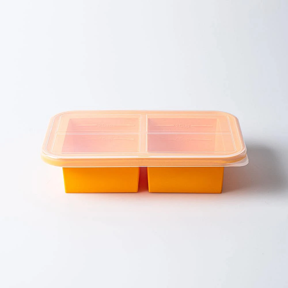 KSP Freezicube Silicone Food and Soup Tray 2 Cup 2 Cavity (Orange