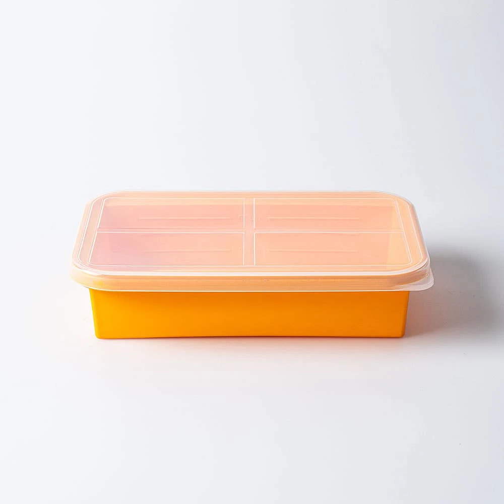 KSP Freezicube Silicone Food and Soup Tray 6 Cup 1 Cavity (Orange)