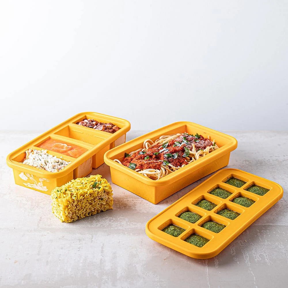 KSP Freezicube Silicone Food and Soup Tray 6 Cup 1 Cavity (Orange)