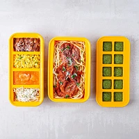 KSP Freezicube Silicone Food and Soup Tray 6 Cup 1 Cavity (Orange)