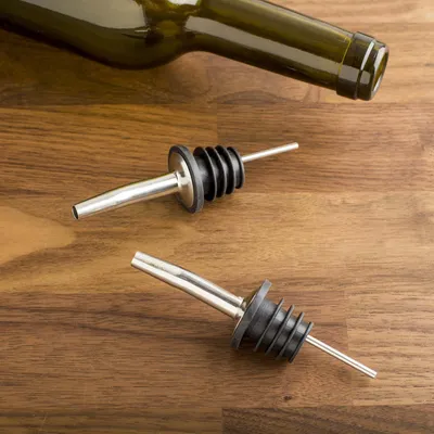 Final Touch Aperitif Liquor-Bottle Pourer - Set of 2 (Stainless Steel)