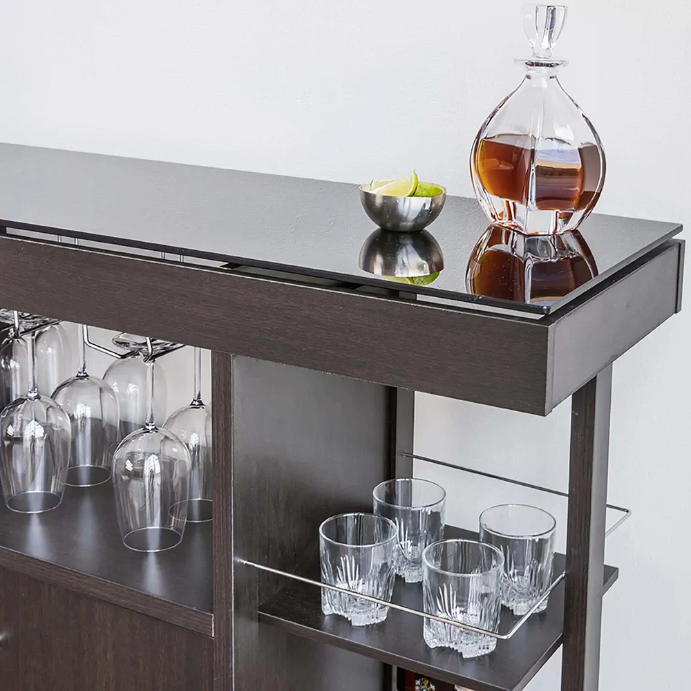 KSP Venice Bar Unit with Glass Top (Espresso)