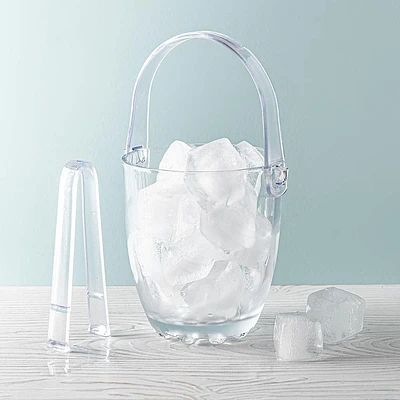 KSP Chill Glass Ice Bucket with Tongs (Clear)