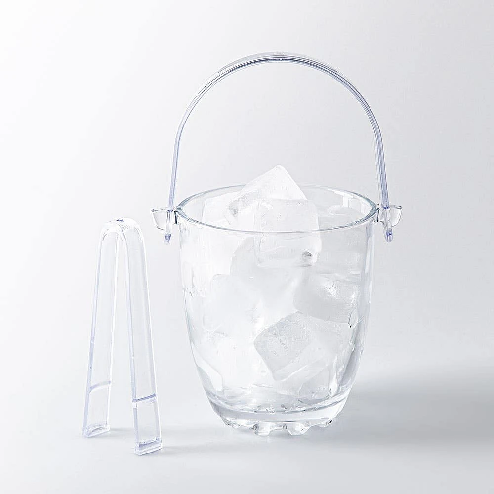 KSP Chill Glass Ice Bucket with Tongs (Clear)