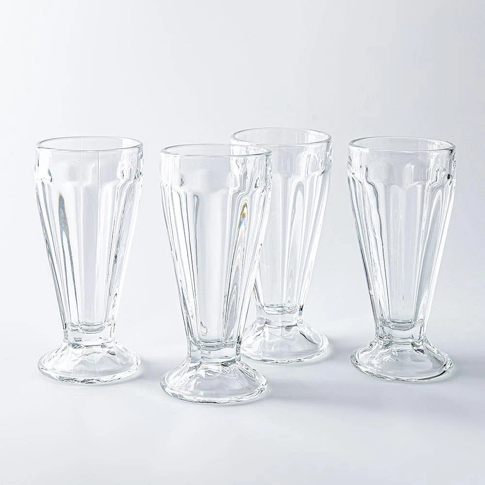 KSP Sweet Shoppe Glass Milkshake - Set of 4 (Clear)
