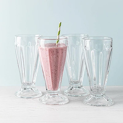 KSP Sweet Shoppe Glass Milkshake - Set of 4 (Clear)