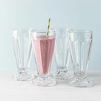 KSP Sweet Shoppe Glass Milkshake - Set of 4 (Clear)