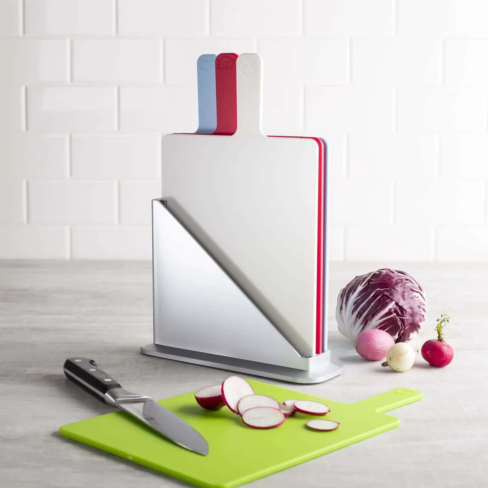 KSP Tab Cutting Boards with Holder - Set of 5 (Multi Colour)