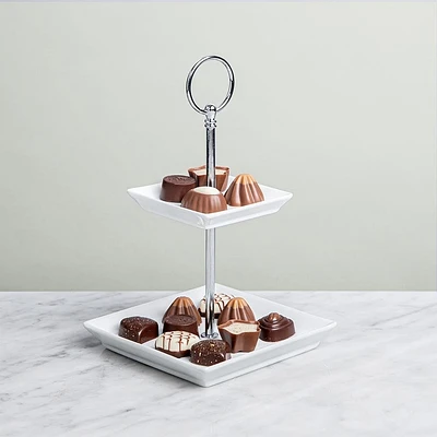 KSP Aurora '2-Tier' Porcelain Buffet Plate Square (White)