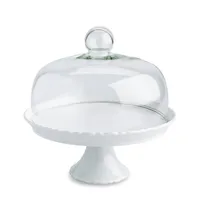 KSP Heritage Porcelain Cake Plate with Cover (White)