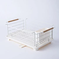 KSP Nova Dish Rack with Bamboo Handles (White/Natural)