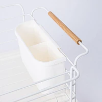 KSP Nova Dish Rack with Bamboo Handles (White/Natural)
