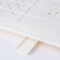 KSP Nova Dish Rack with Bamboo Handles (White/Natural)