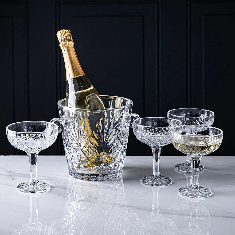 Godinger Dublin Crystal-Cut Champagne Ice Bucket & Coupe Set/5