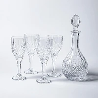 Godinger Dublin Crystal-Cut Wine Decanter & Glass Set of 5