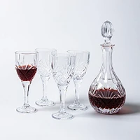 Godinger Dublin Crystal-Cut Wine Decanter & Glass Set of 5