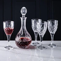 Godinger Dublin Crystal-Cut Wine Decanter & Glass Set of 5