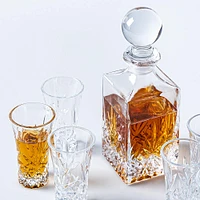 Godinger Dublin Crystal-Cut Spirits Decanter & Shot Glass Set/7