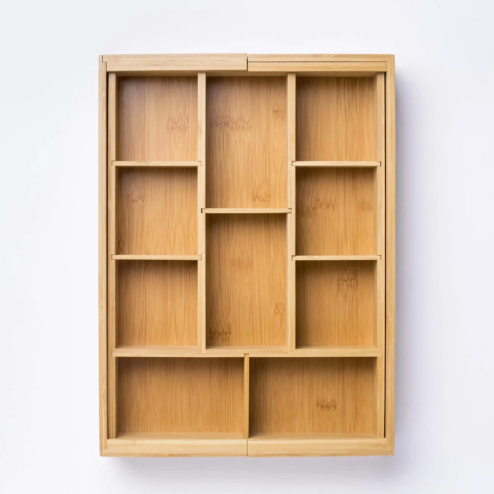 KSP Natura Bamboo Gadget Tray Expandable (Natural) 28/48 x 38 x 6.5 cm
