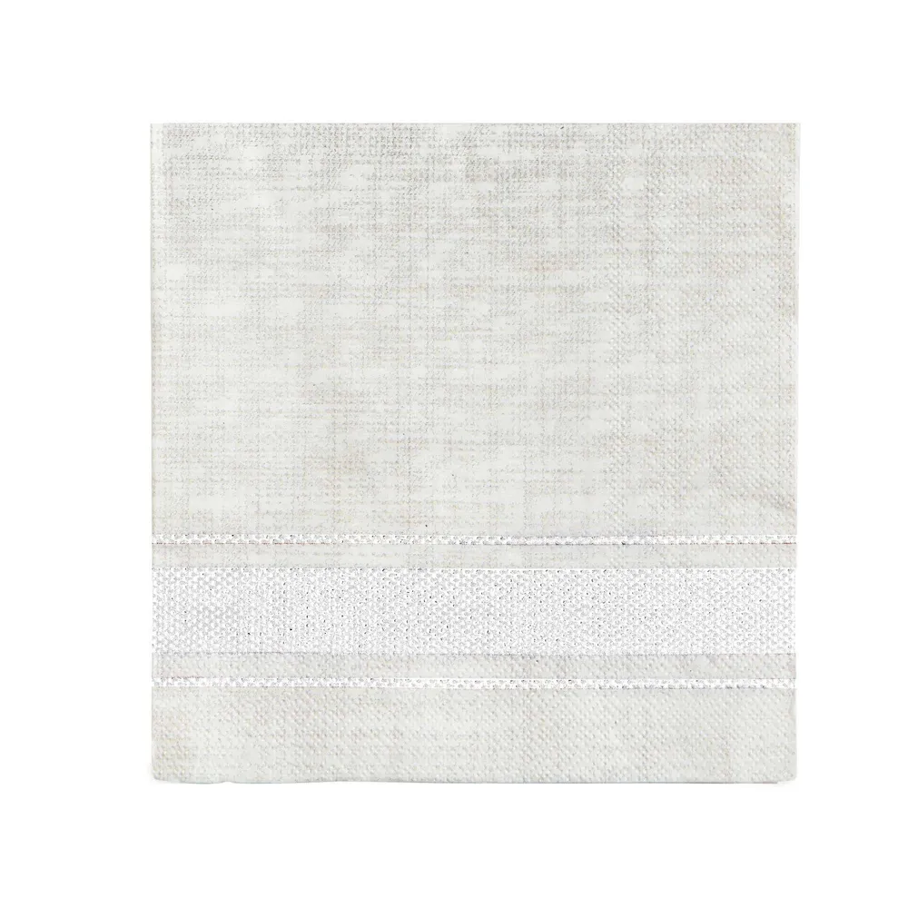 Harman 3-Ply 'Bistro Stripe' Paper Napkin (White)