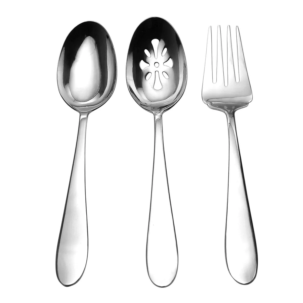 Splendide Alpia Hostess Serving Piece - Set of 3 (Stainless Steel)