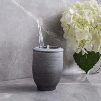 Moda At Home Greystone Resin Toothbrush Holder (Grey)