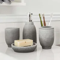 Moda At Home Greystone Resin Toothbrush Holder (Grey)