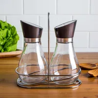 KSP Swivel Oil and Vinegar with Stand - Set of 2 (Stainless Steel)