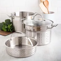 KSP Kuisine Pasta Cooker Combo - Set of 4 (Stainless Steel)