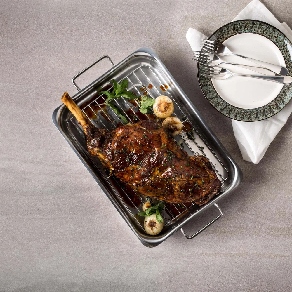 KSP Kuisine Open Roaster with Rack (Stainless Steel)