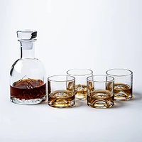 Liiton Crystal 'The Peaks' Whiskey Decanter Combo - Set of 5