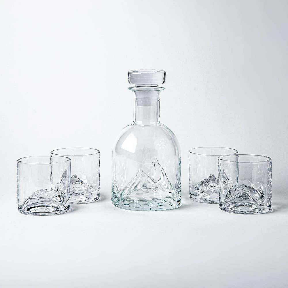 Liiton Crystal 'The Peaks' Whiskey Decanter Combo - Set of 5