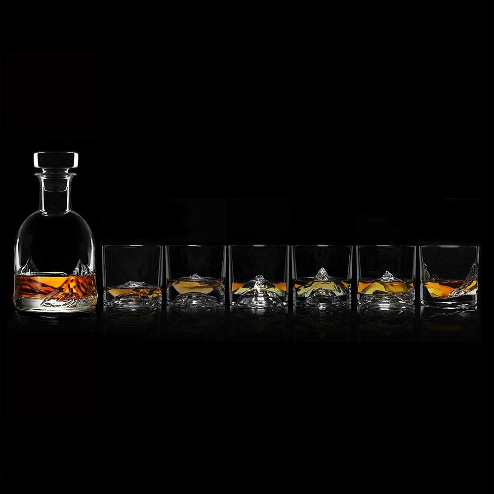 Liiton Luxury Peaks 'W/Tray & Coasters' Whiskey Decanter Combo Set/14