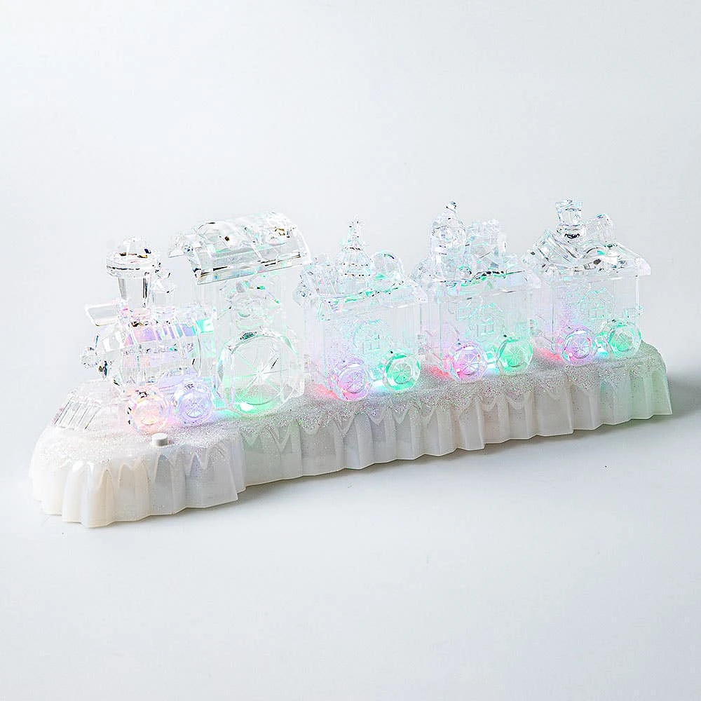 Deco Noel Christmas Light-Up LED Train 12.5" (Clear)