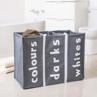 KSP Softsac Triple Laundry Hamper-Sorter (Grey)
