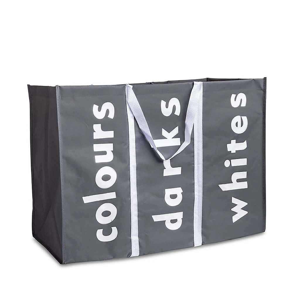 KSP Softsac Triple Laundry Hamper-Sorter (Grey)