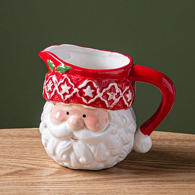 Santa'S Secrets Christmas Santa Dolomite Creamer (Red/White)