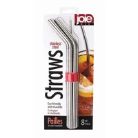 Joie Reusable Drinking Straw - Set of 8 (Stainless Steel)