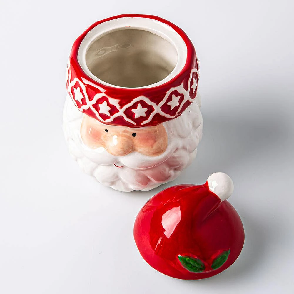 Santa's Secrets Christmas Santa Dolomite Sugar Jar (Red/White)