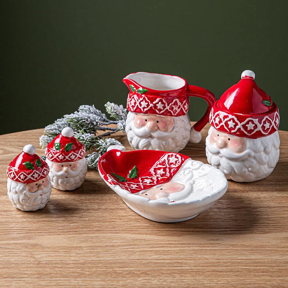 Santa's Secrets Christmas Santa Dolomite Sugar Jar (Red/White)