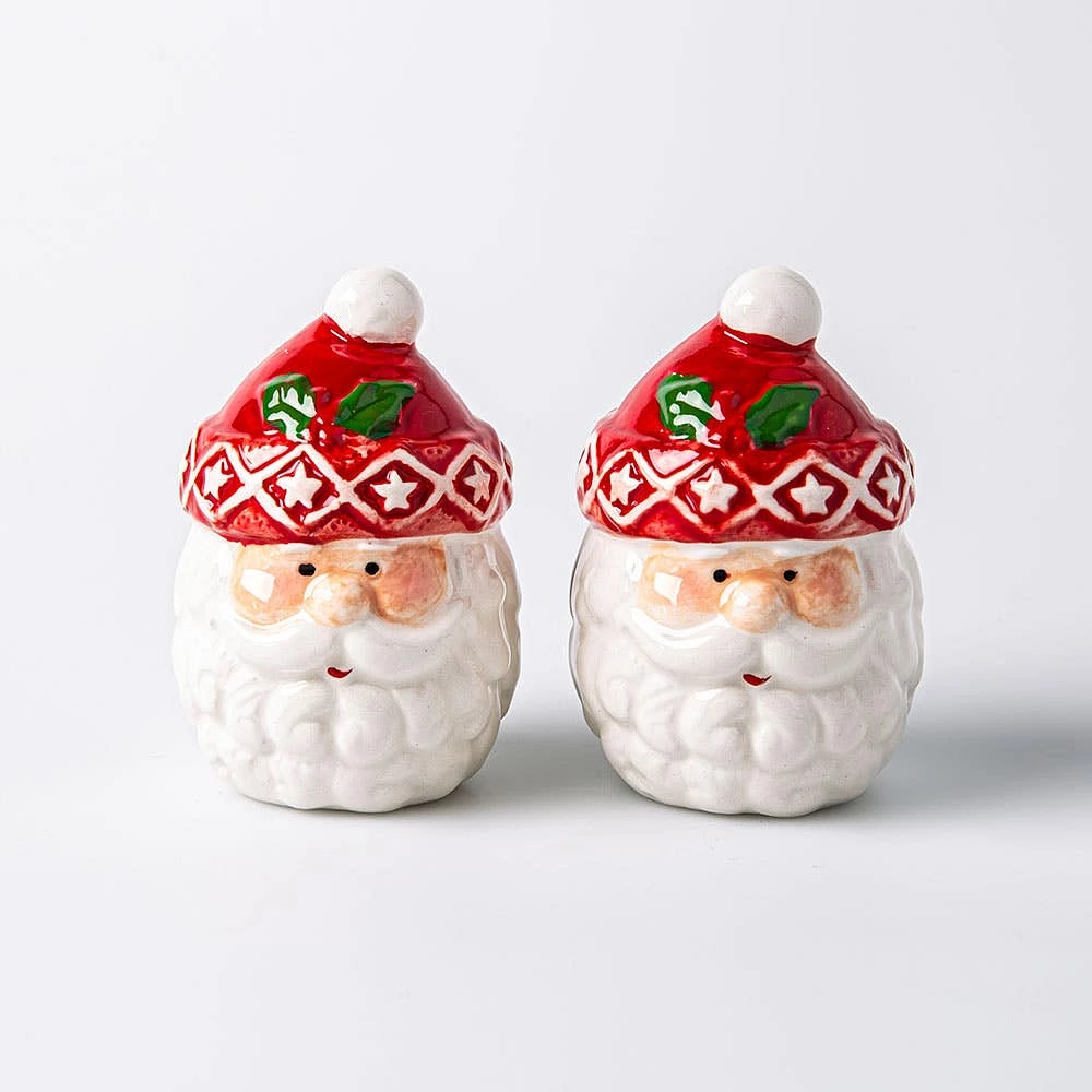 Santa's Secrets Christmas Santa Dolomite Salt & Pepper Set (Red/White)