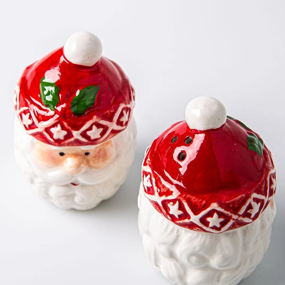 Santa's Secrets Christmas Santa Dolomite Salt & Pepper Set (Red/White)