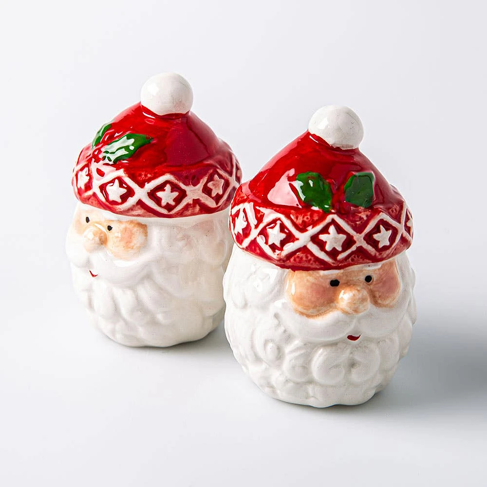 Santa's Secrets Christmas Santa Dolomite Salt & Pepper Set (Red/White)