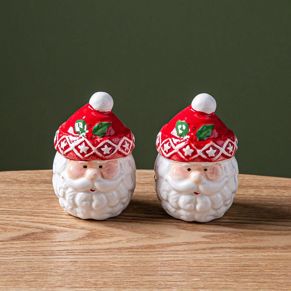 Santa's Secrets Christmas Santa Dolomite Salt & Pepper Set (Red/White)