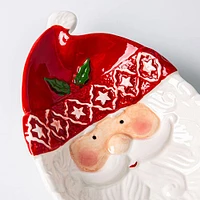 Santa'S Secrets Christmas Santa Dolomite Candy Plate (Red/White)