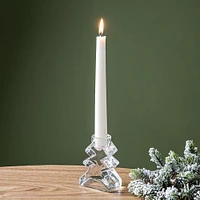 Deco Noel Christmas Glass 'Tree' Taper Candle Holder (Clear)