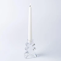 Deco Noel Christmas Glass 'Tree' Taper Candle Holder (Clear)